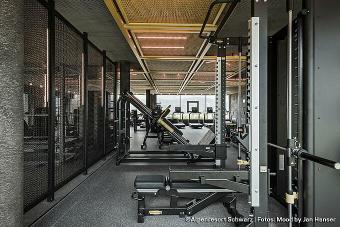 Fitness room at Tyrolean alpine resort fitted with REGUPOL everroll floor